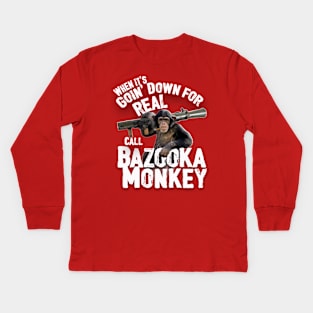 Bazooka Monkey Kids Long Sleeve T-Shirt